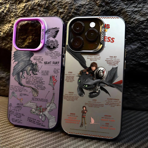 Lovely Couple Toothless Fury Dragon Phone Case For iPhone