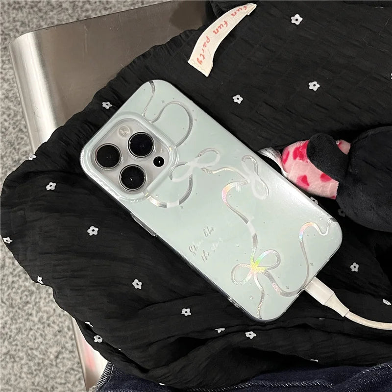 Silver Bow Magnetic Phone Case