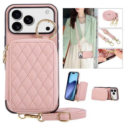 Leather Crossbody Lanyard Phone Case  For iPhone