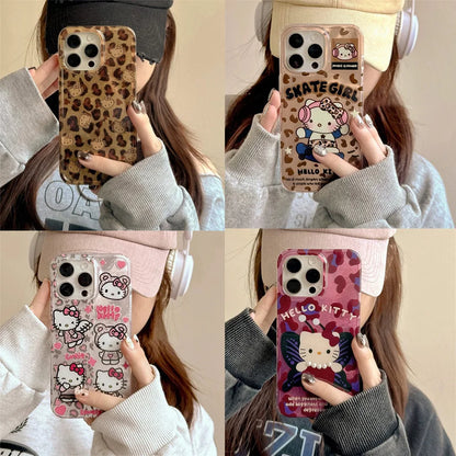 Y2k Sanrios Leopard Hellokitty Phone Case For iPhone