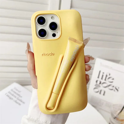 Luxury Lemontini Lipstick Make-up Soft Silicone Phone Case For iPhone