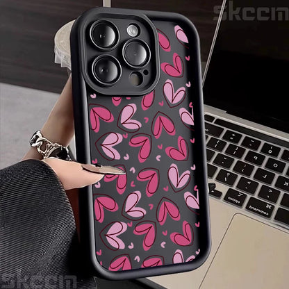 Cute Colorful Love Heart Silicone Phone Case For iPhone