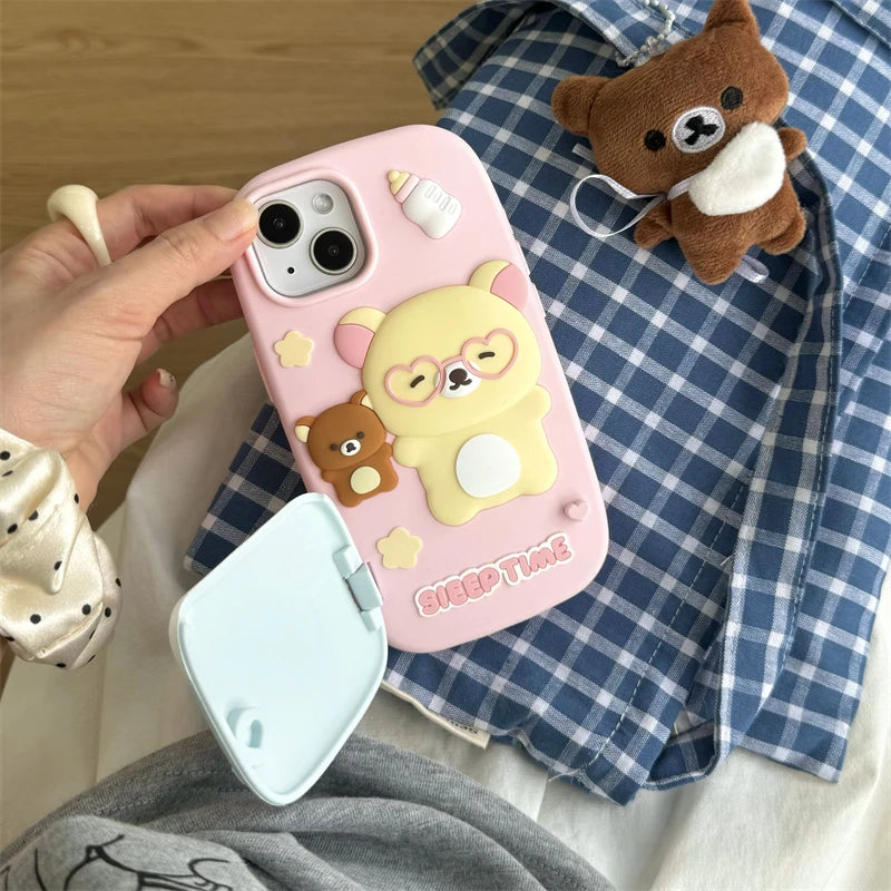 New 3D Rilakkuma Phone Holder Case For iPhone
