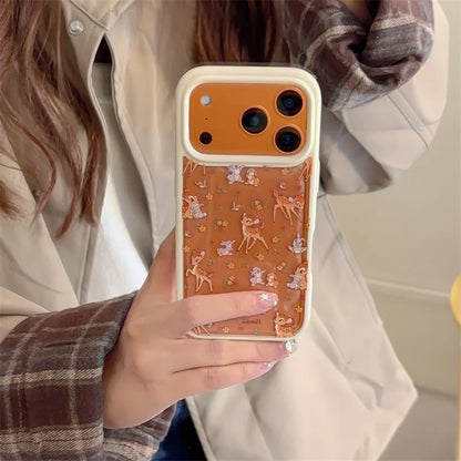 Fashion Cute Flower Little Deer Phone Case For iPhone