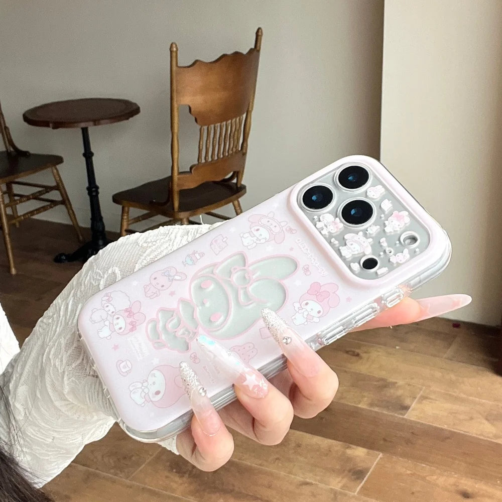 Luxury Pink Delicate Melody Cut-out Stickers Melodys Phone Case For iPhone