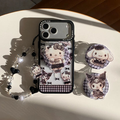 Magnetic Holder Wireless Charge Sanrio Hello Kitty Kuromi Melody Phone Case For iPhone