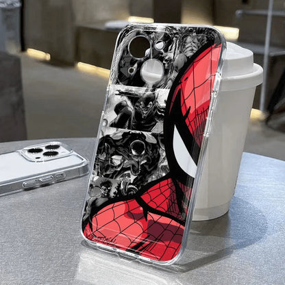 Marvel Half Face Spider Man Soft Phone Case For iPhone