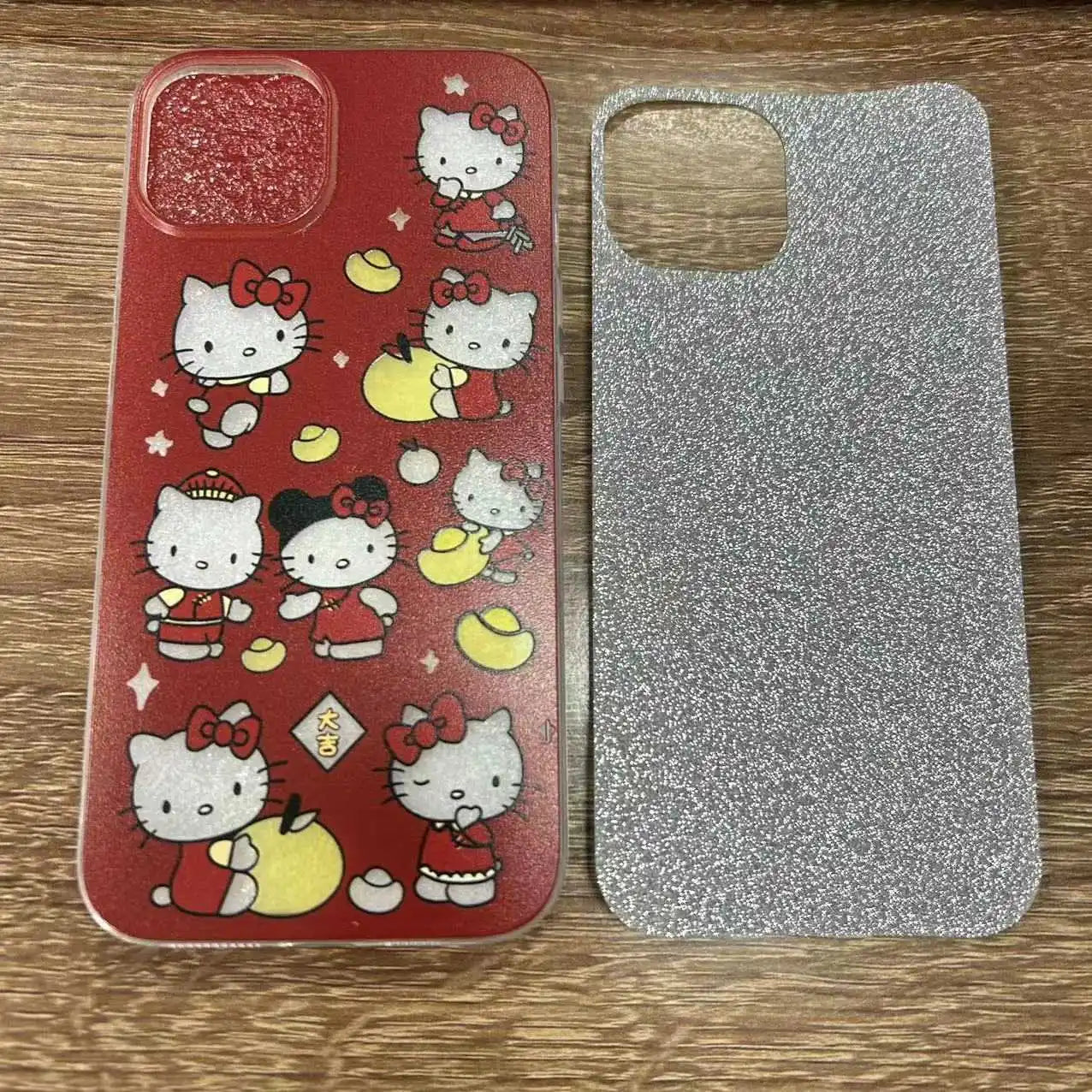 New Year's Ingots Red Hello Kitty Diamond Bow Phone Case For iPhone