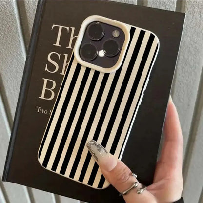 Luxury Double Color Contrast Stripe Case For iPhone