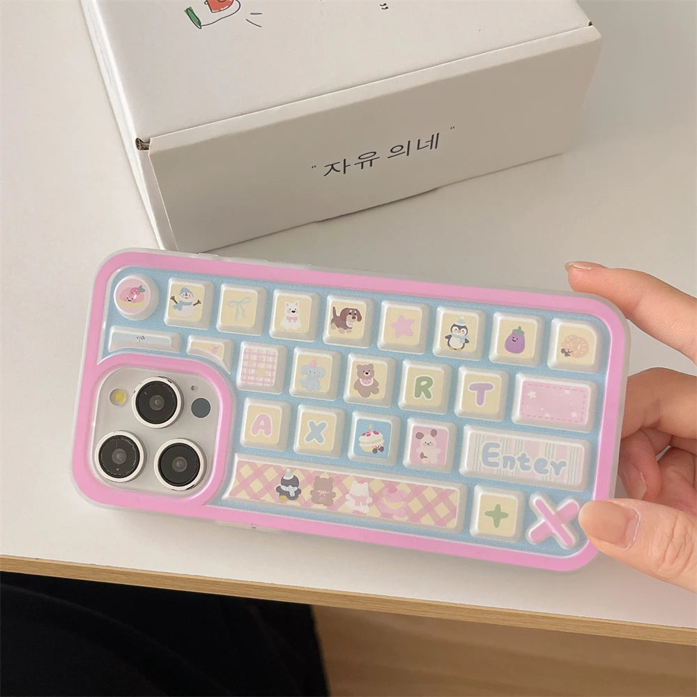 Creative Keyboard Pattern Cute Cartoon Color Phone Case