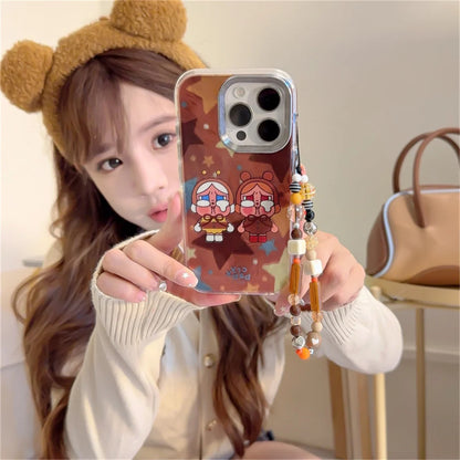 Kawaii Brown Girl Cartoon Phone Case For iPhone