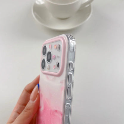 Hello Kitty Pink Ice Cube Phone Case Large Camera Window IMD Soft Shockproof Cover For iPhone
