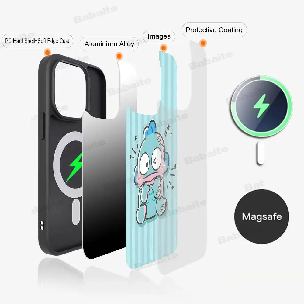 Cute Cartoon Hangyodon Phone Case Magnetic Case For iPhone