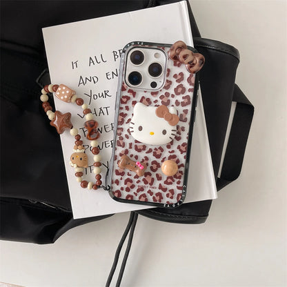 Leopard Pattern Stars Hello Kitty Phone Case