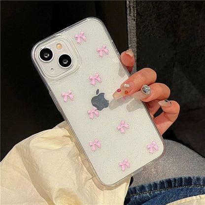 Cute Pink Bowknot Phone Case For iPhone