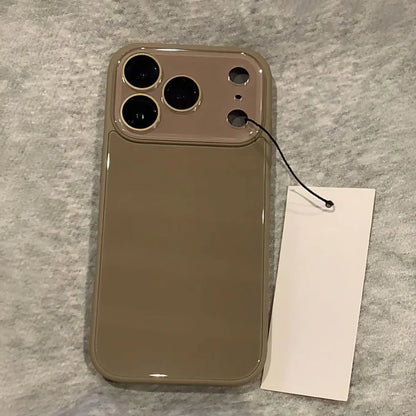 Tempered Glass Candy Color Hard Case For iPhone