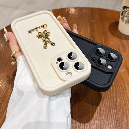 3D Cute Golden Rabbit Silicone Soft Phone Case For iPhone