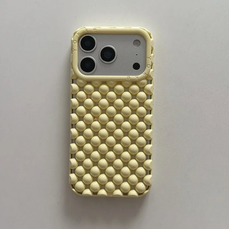 Luxury Advanced 3D solid Candy Color Pearl Round Bead Phone Case For iPhone