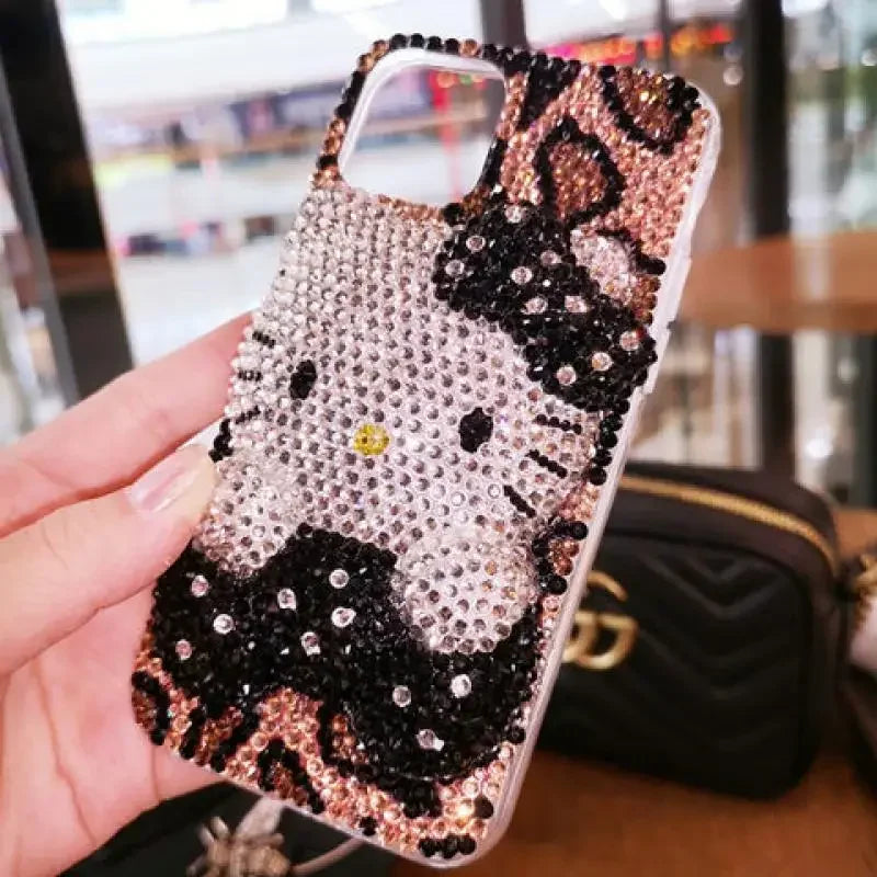 Y2K Hello Kitty Iphone Rhinestones Phone Case Sanrioed Kawaii For iPhone
