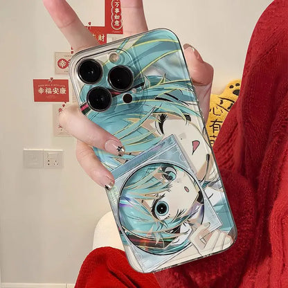 Creative Anime Hatsune Miku Tpu Transparent Phone Case For iPhone
