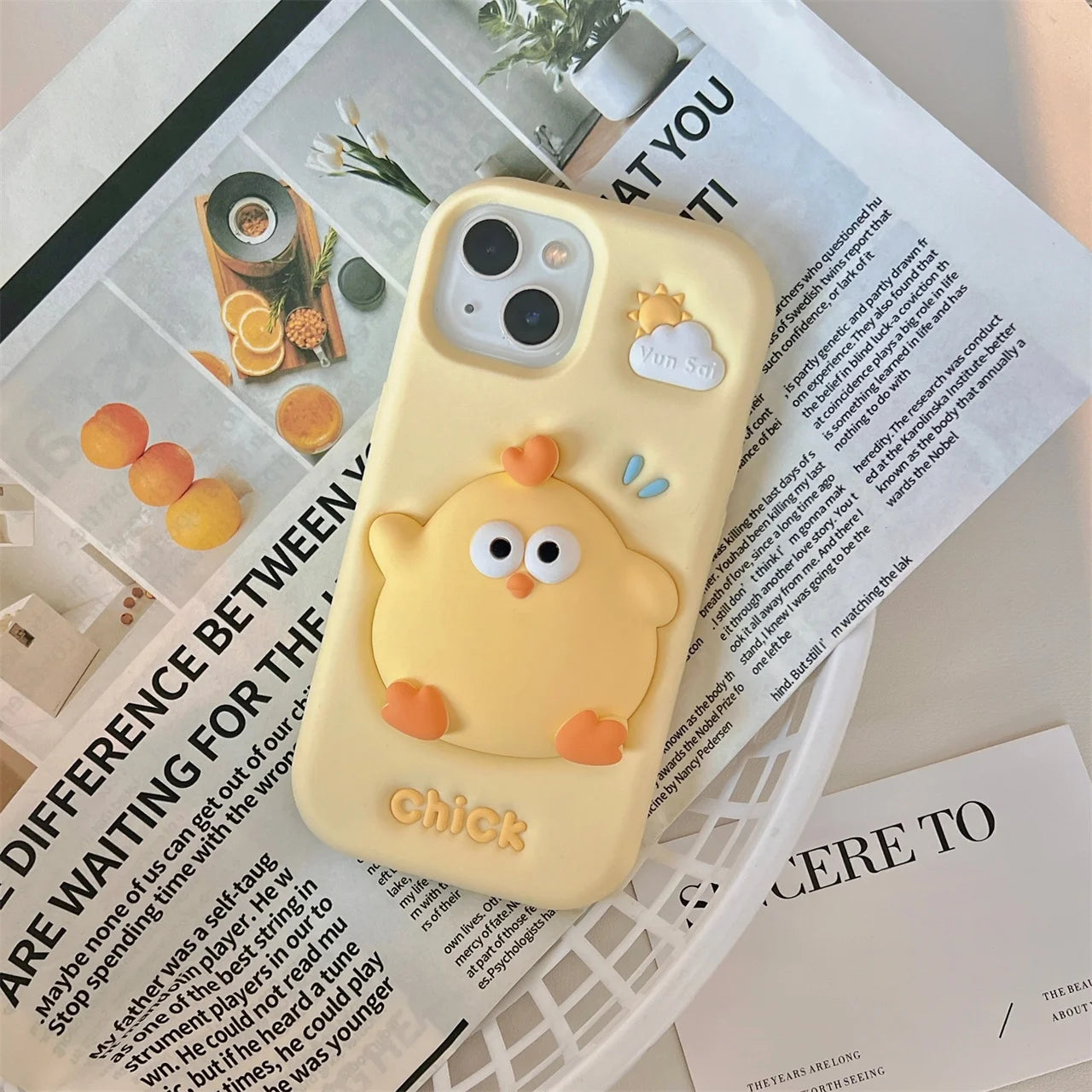 Special Stress Relief Silicone Anti-Drop Case For Bright Yellow Chickens Cartoon Cute For iPhone