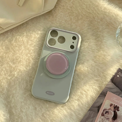 Korean Macaron Candy Colors Bracket Magnetic Phone Case For iPhone