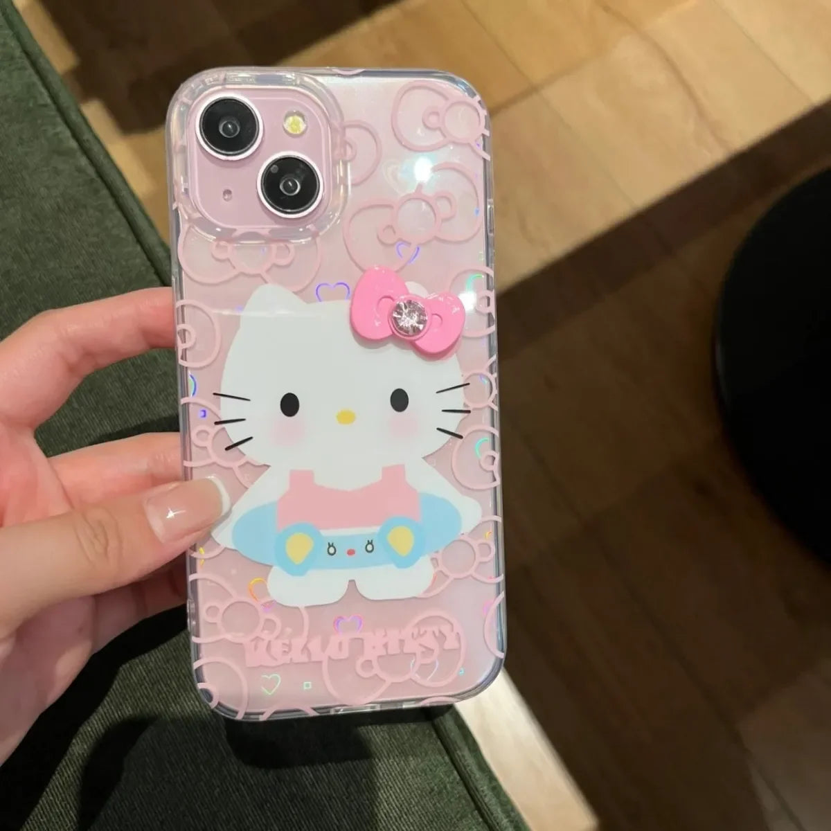 Hello Kitty Bow Swimming Bow Phone Case For iPhone