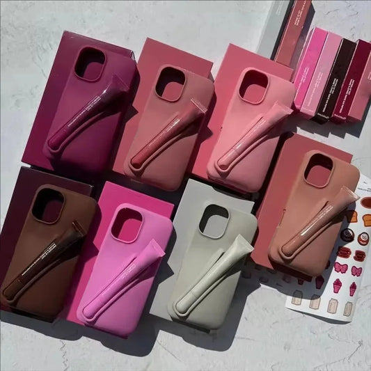 Hot Sale Lipstick Ribbon Toast Gift Set Soft Phone Case For iPhone