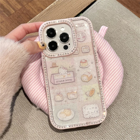 Pink Glitter Cute Hello Kitty Diamond Phone Case