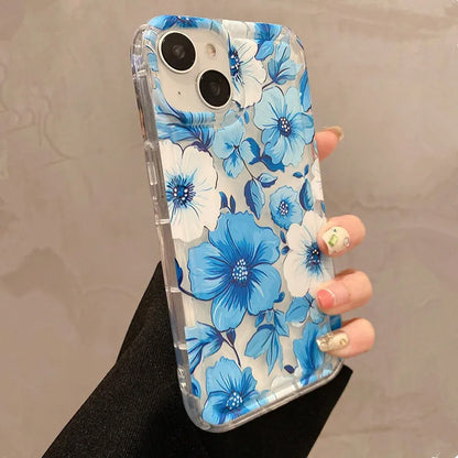 Flowers Graphic Print Clear Phone Case