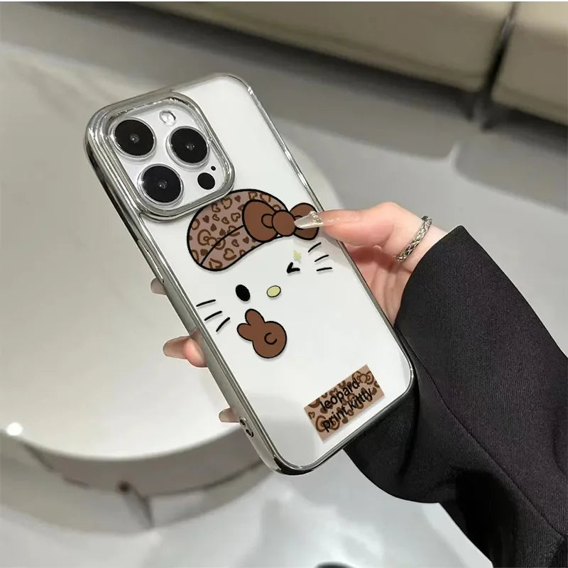 Hello Kitty Leopard Print Cute Phone Case For iPhone