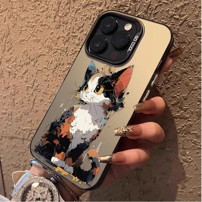 Cute Painting Cat Phone Case For iPhone