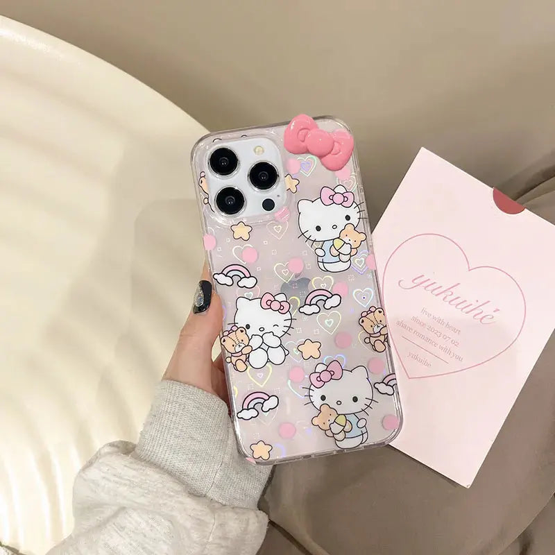 Hello Kitty Rainbow Bear Cute Phone Case For iPhone