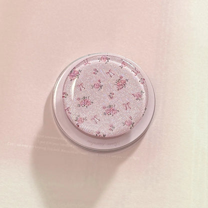 Korean Full Screen Flowers Silver Edge Plating Magnetic Bracket Phone Case For iPhone