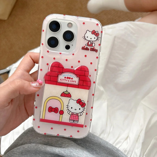 Cute Kitty Mirror Holder Hot Sale Phone Case For iPhone