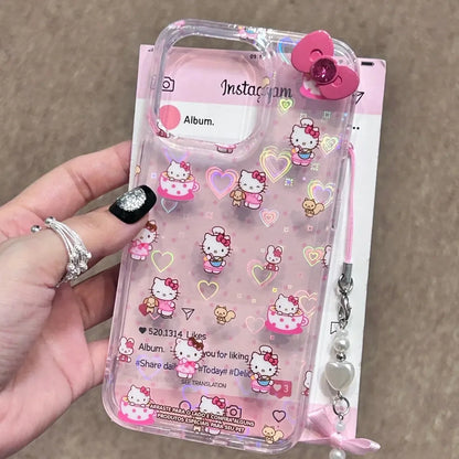 Sanrio Hello Kitty Bow Full Screen Phone Case For iPhone