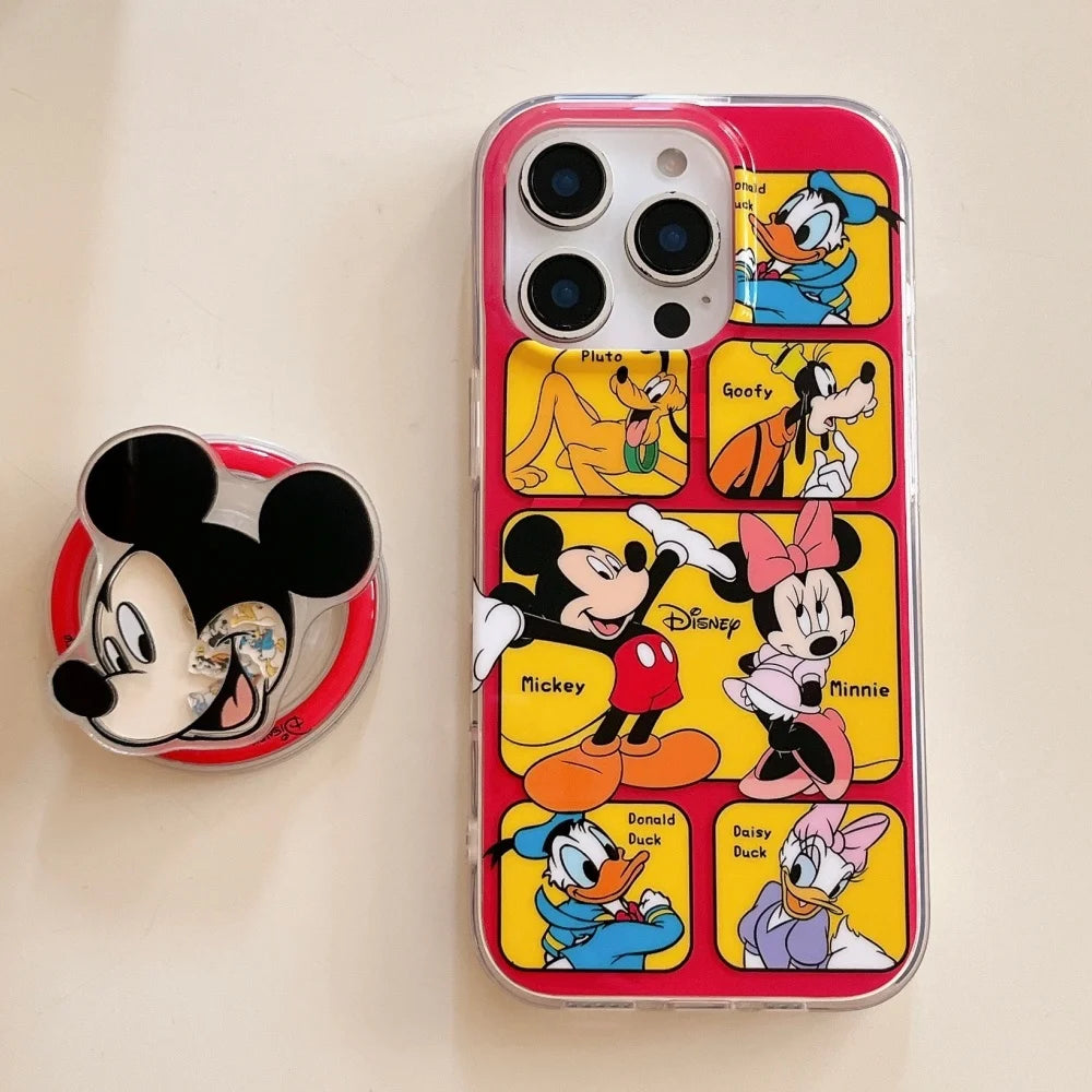 Disney Mickey Minnie Cartoon Graffiti Magnetic Phone Case For iPhone