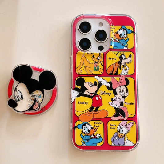 Disney Mickey Minnie Cartoon Graffiti Magnetic Phone Case For iPhone