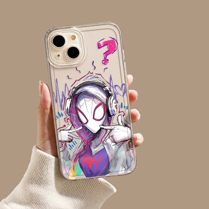 Luxury Marvel Spider Man Couple Soft Phone Case For iPhone