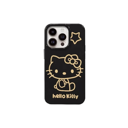 Hello Kitty Black Bow Strap Star Phone Case For iPhone