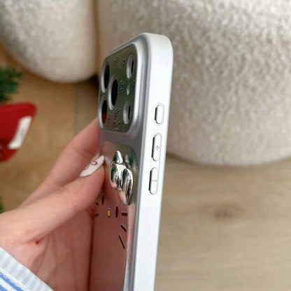 Silver Skin Kitty Three Dimensional Bow Phone Case
