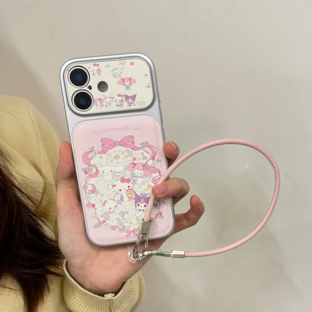 Fine Hole Skin Sticking Sanrio Family Phone Case For iPhone