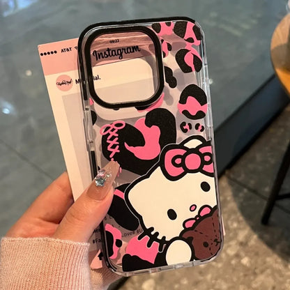 Hello Kitty Leopard Print Bow Phone Case For iPhone