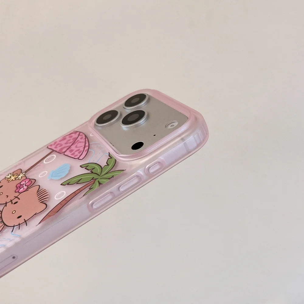 Luxury Cute Cartoon Beach Vacation Style Phone Case For iPhone