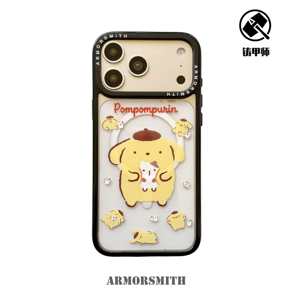 Magnetic Grip Holder Magsafe Wireless Charge Sanrio Hangyodon Pom Purin Phone Case For iPhone