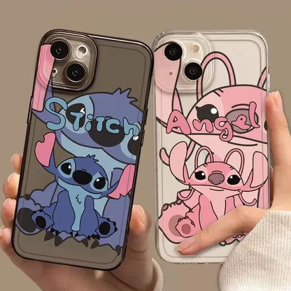 Stitch Angel Kawaii Shy Cute Phone Case For iPhone