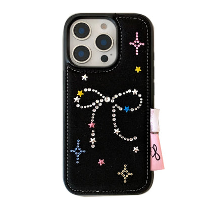 Cute Diamond Bow Denim Phone Case