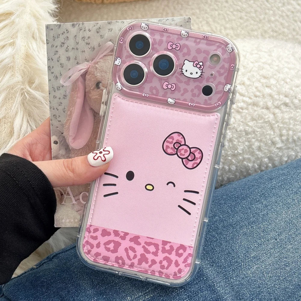 Luxury Cute Foundation Make Up Brown Kittyy Phone Case with Stand Case For iPhone