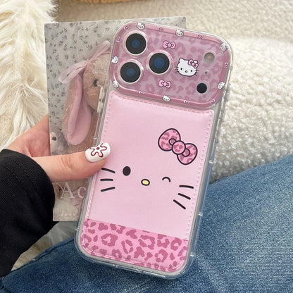 Luxury Cute Foundation Make Up Brown Kittyy Phone Case with Stand Case For iPhone