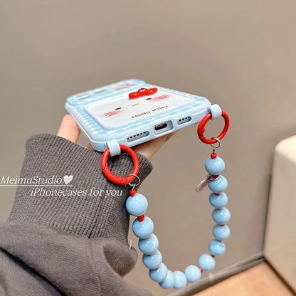 Blue Hello Kitty 3D Bow Case For iPhone